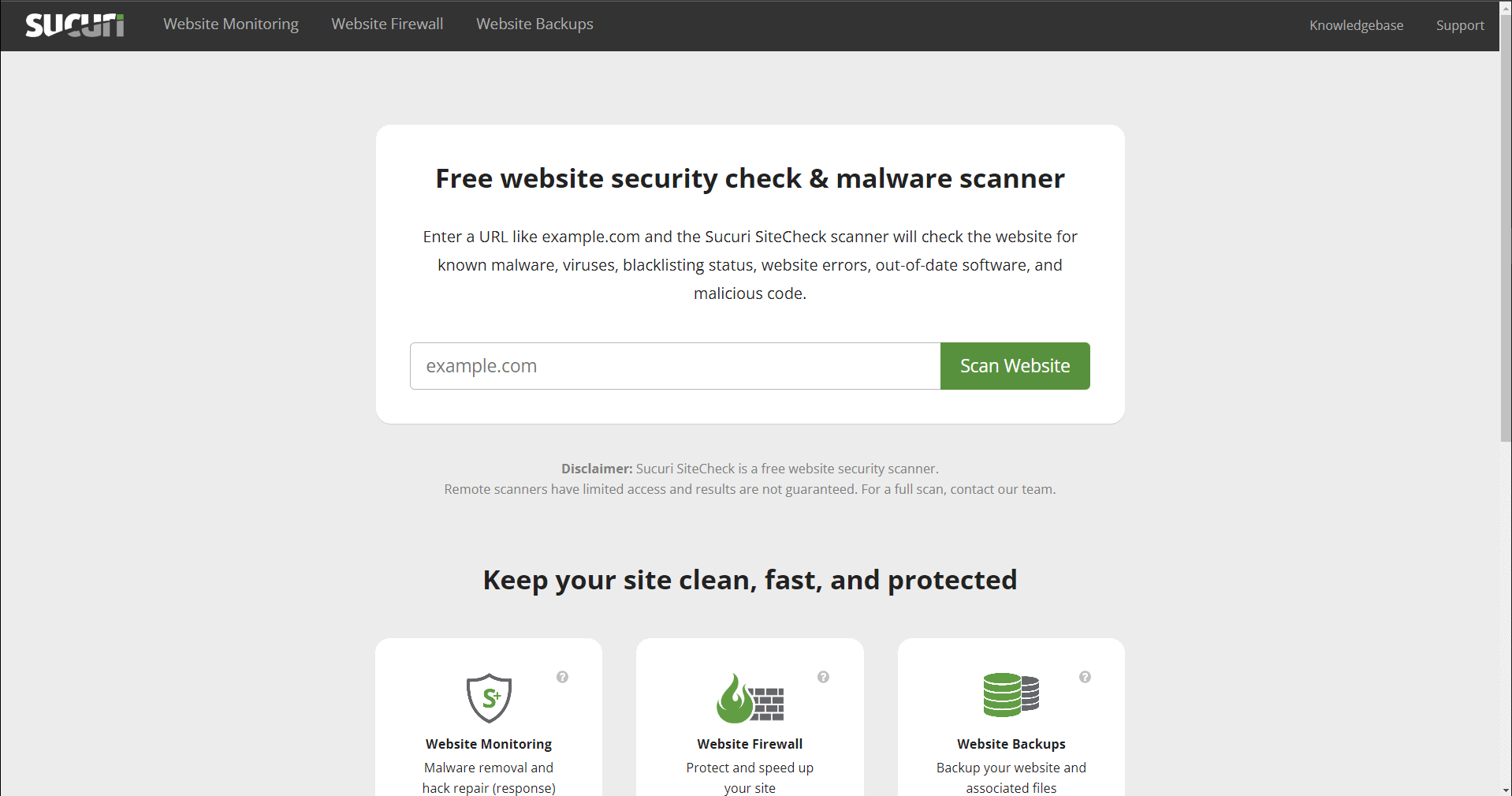 Keep a website secure with Sucuri Site Checker