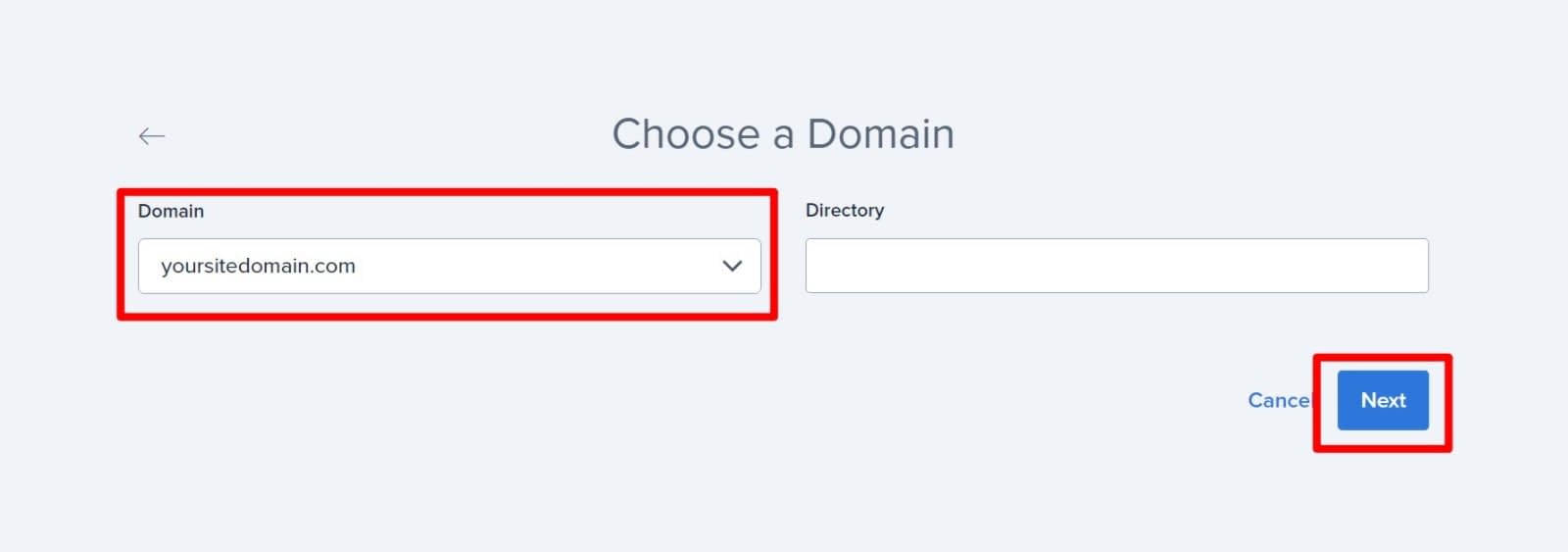 Choose domain