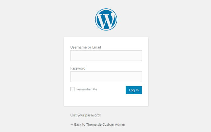 Customize WordPress admin - login page first