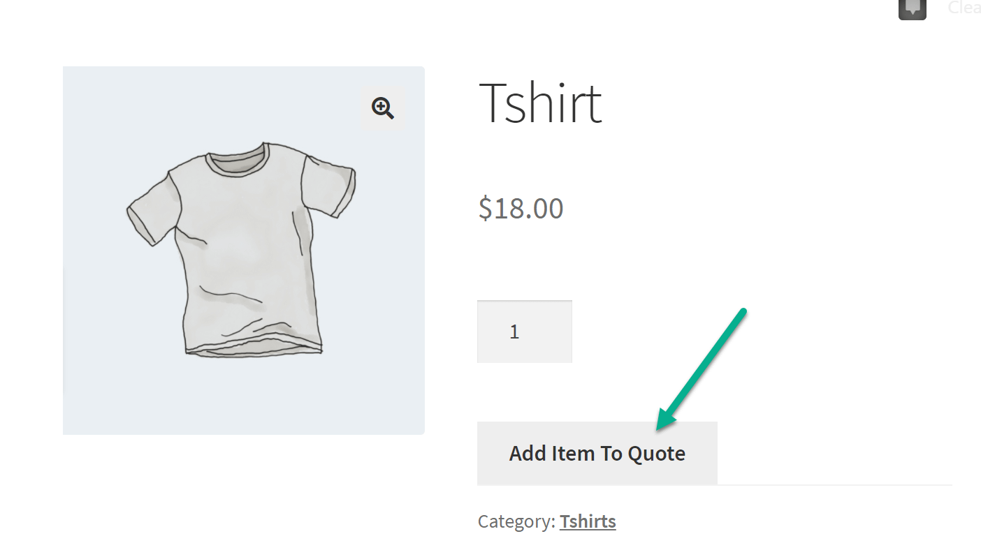 add item button - WooCommerce request a quote