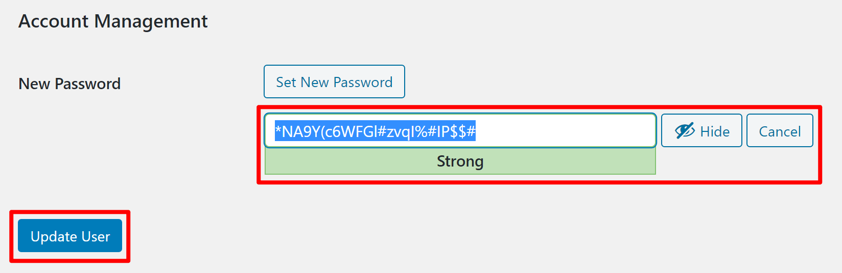 Enter the new password