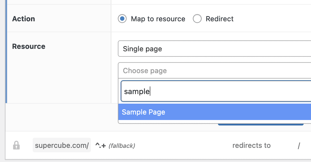 Choosing a resource for a mapped domain.