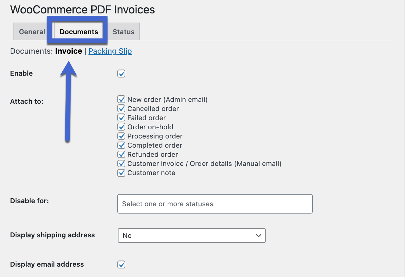 documents tab