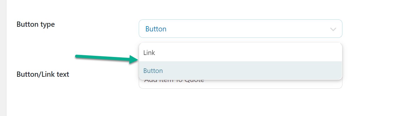 button type for WooCommerce request a quote 