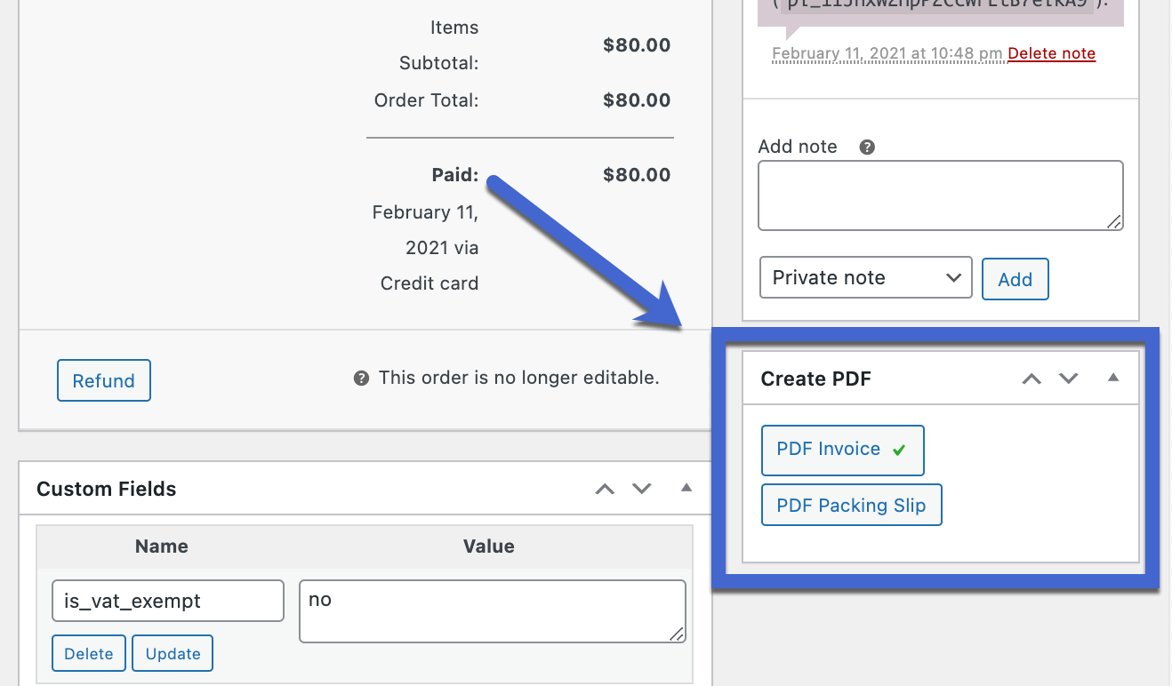 create PDF invoice or PDF packing slip