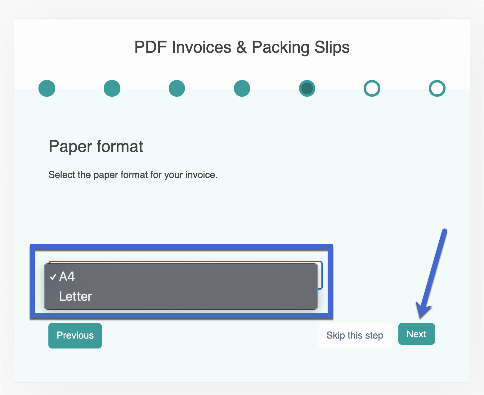 paper format for WooCommerce invoice