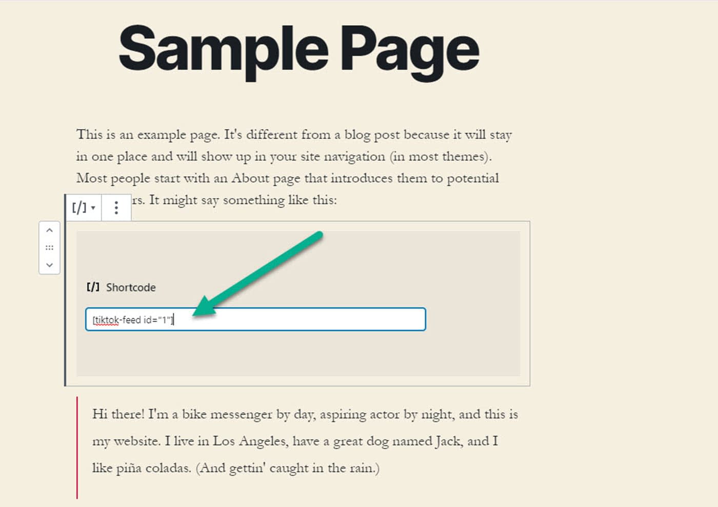 paste shortcode 