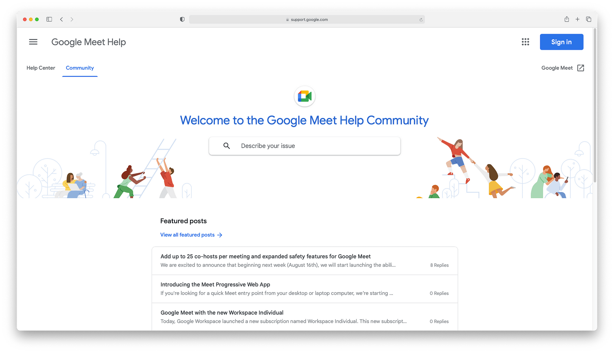 Google Meet community center