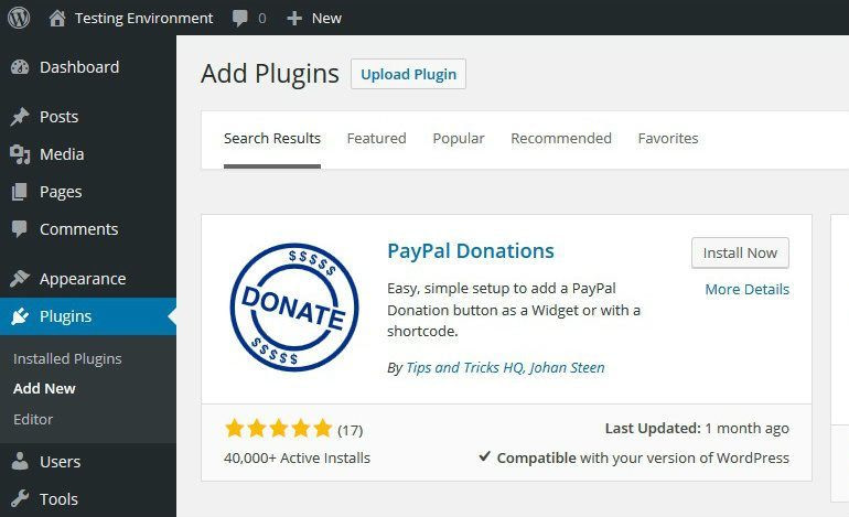 Install PayPal Donations