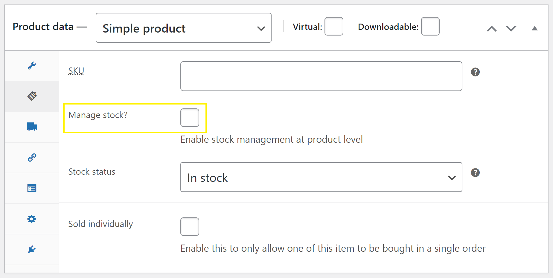 The first step to WooCommerce inventory management: enabling the tool.