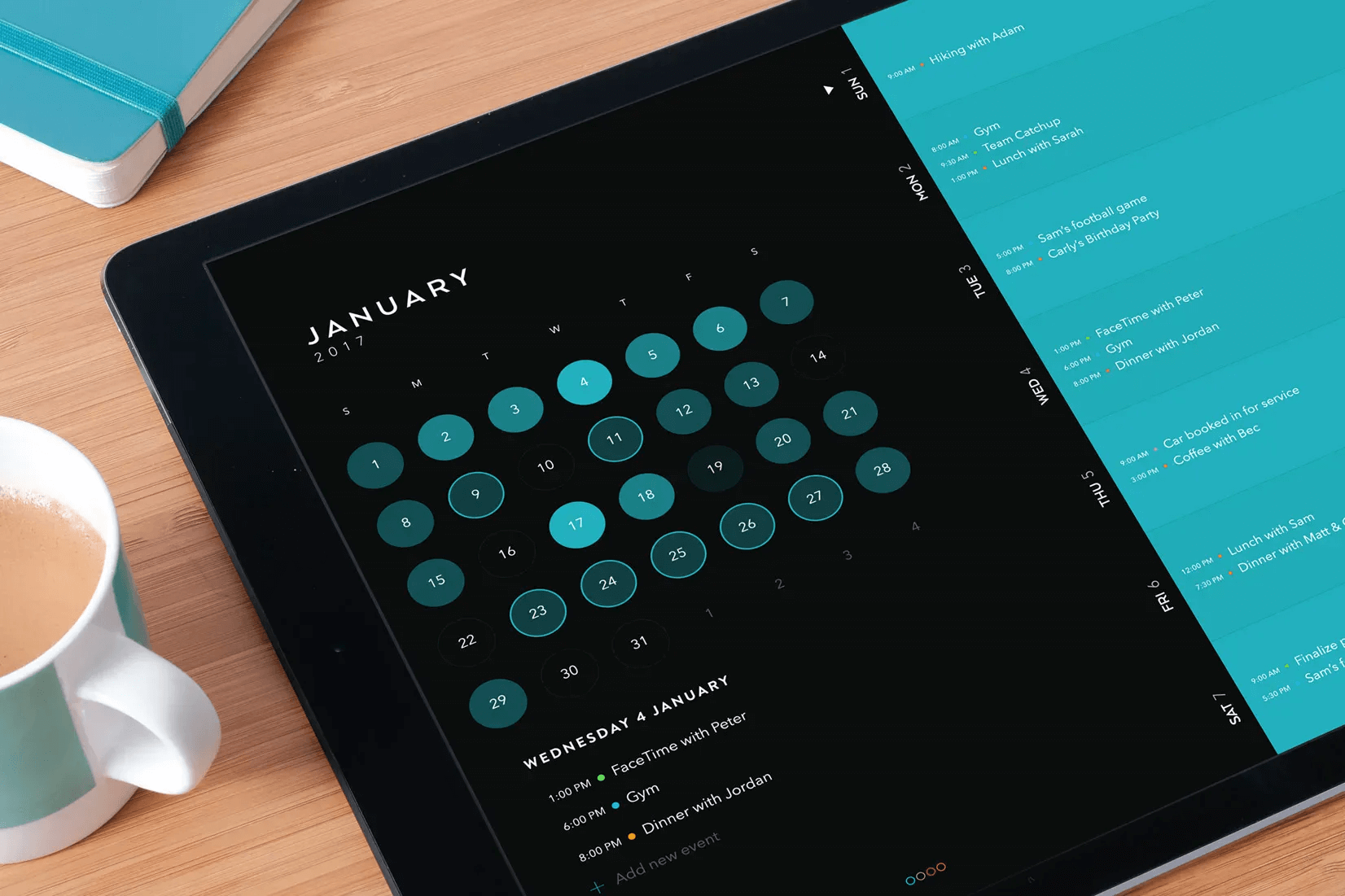 The Timepage preview calendar.