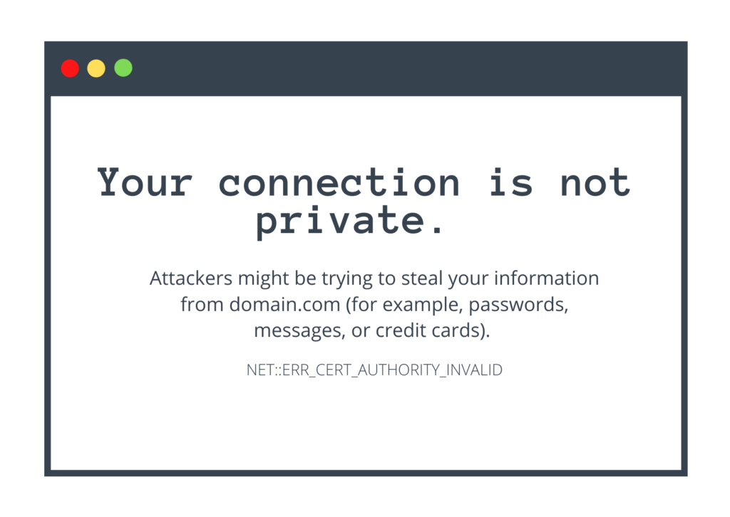 Your connection is not private error