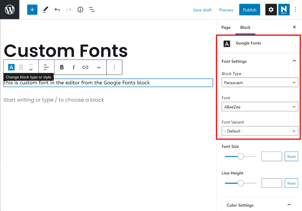 How to change WordPress font in block editor