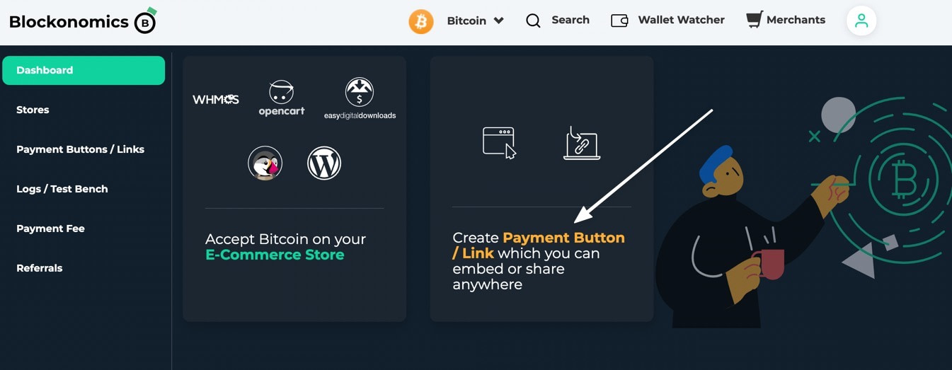 create payment button to accept Bitcoin on WordPress