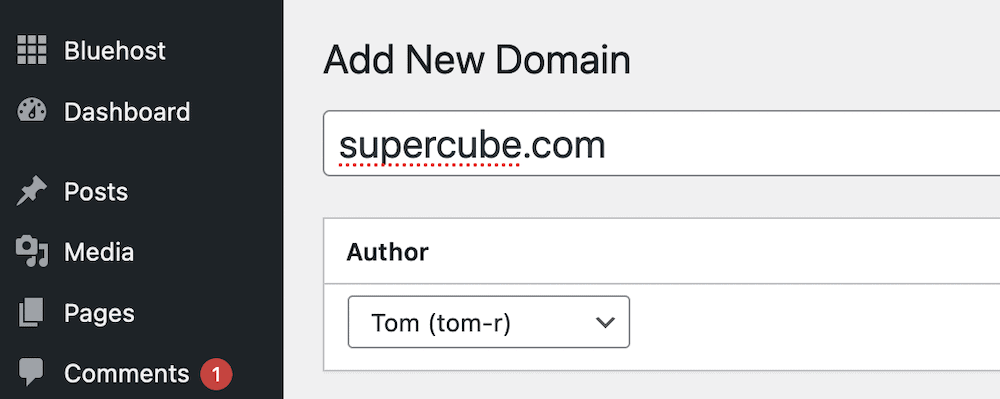 Adding a title for a new mapped domain.
