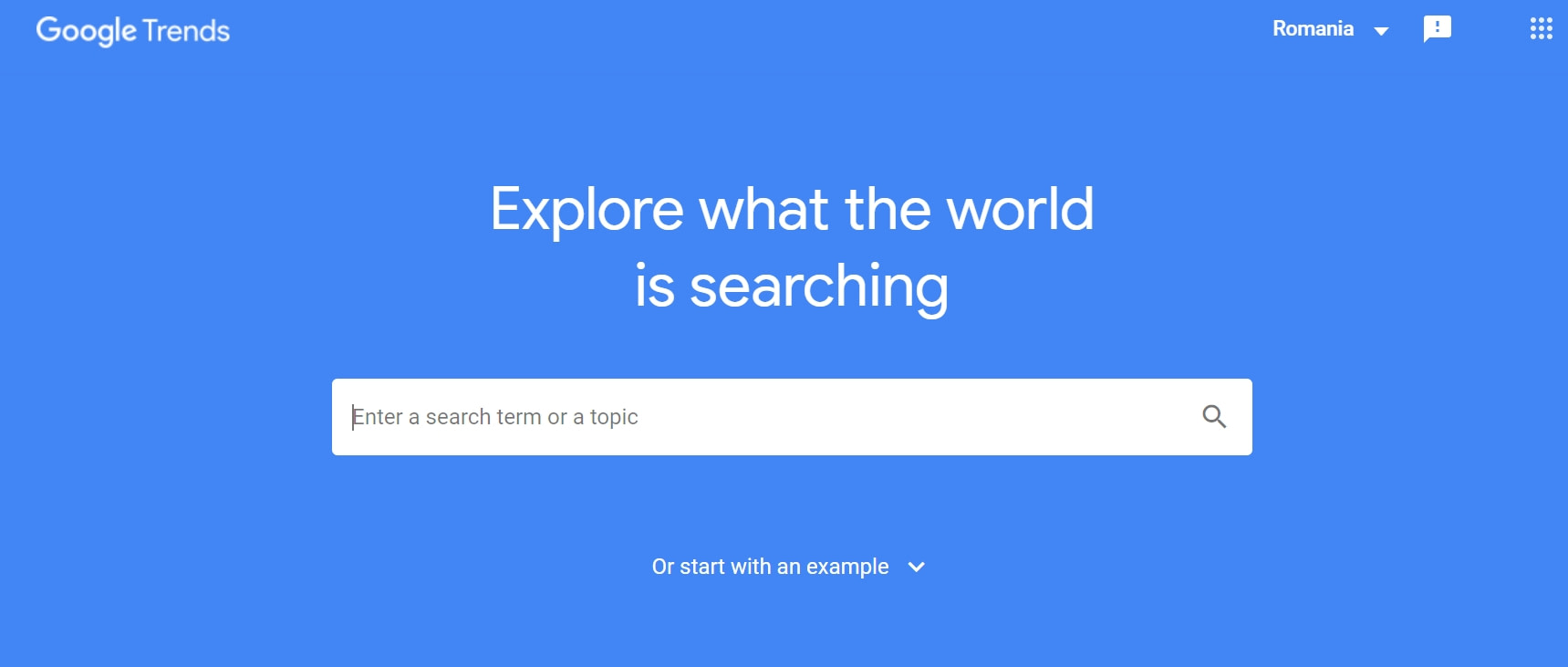 Google Trends landing page
