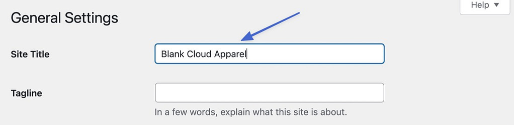 how to change WordPress site title in general settings