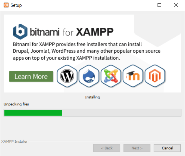 XAMPP install process