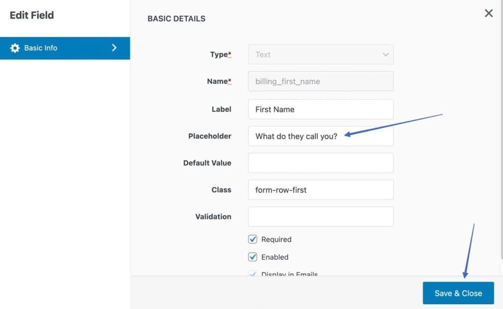 edit WooCommerce checkout placeholders 