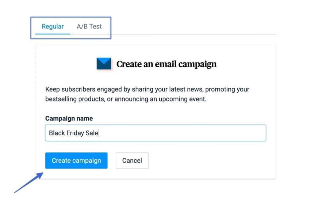 create campaign button 