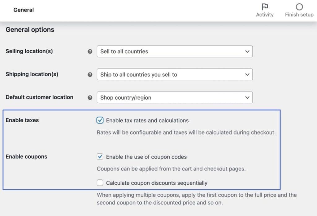 enable rates and coupons