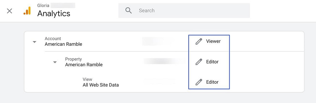 change roles for Google Analytics users 