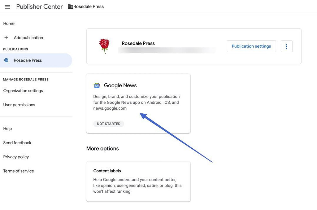 how to publish on Google News Publisher Center