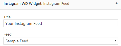 The settings for your new Instagram widget.