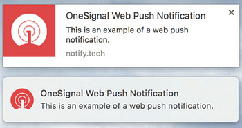 An example of two WordPress push notifications on Mac OS X.