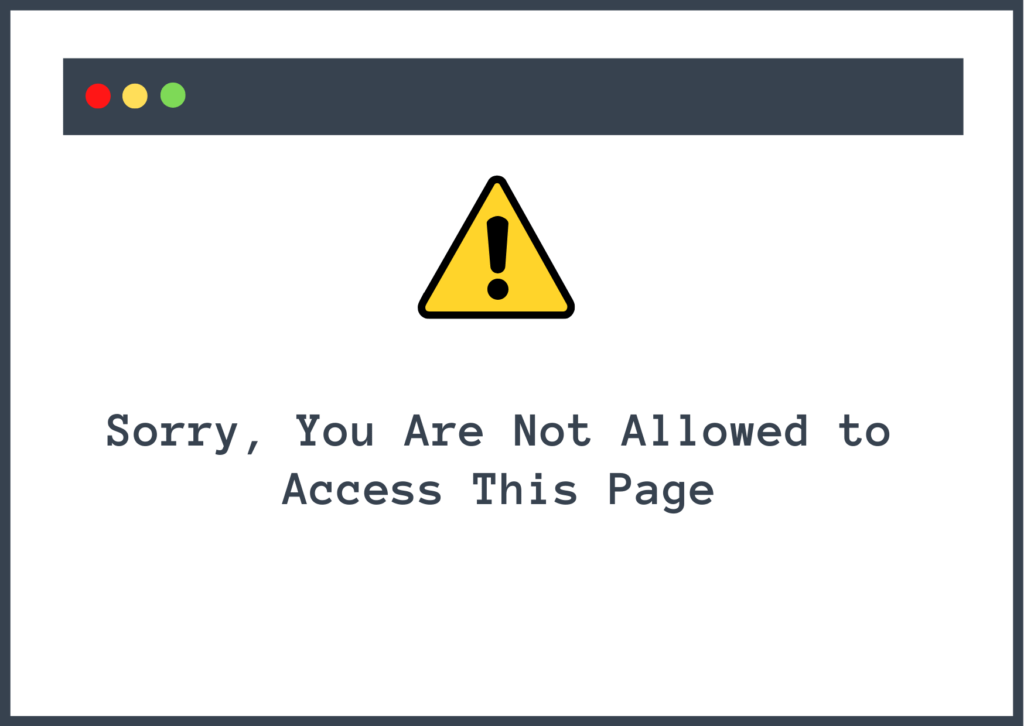 sorry you are not allowed to access this page error