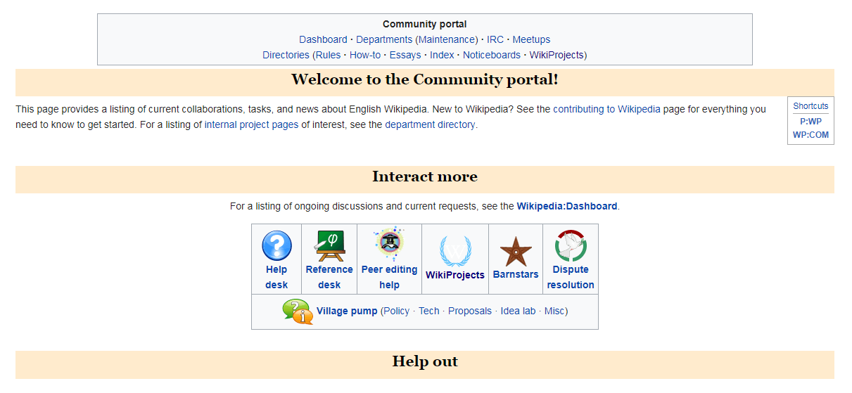 Community tools on Wikipedia.