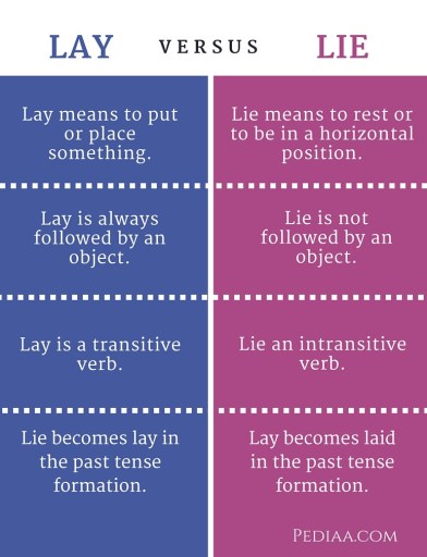 Difference Between Lay and Lie - infographic