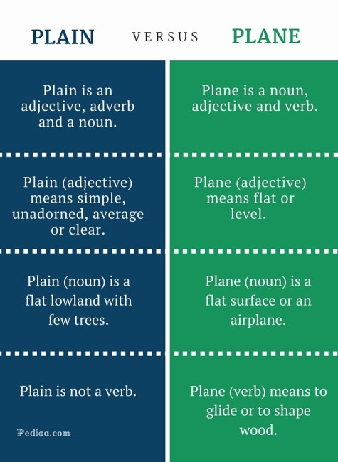 Difference Between Plain and Plane- infographic