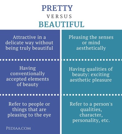 Difference Between Pretty and Beautiful- infographic
