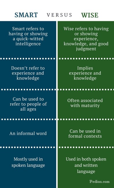 Difference Between Smart and Wise - infographic