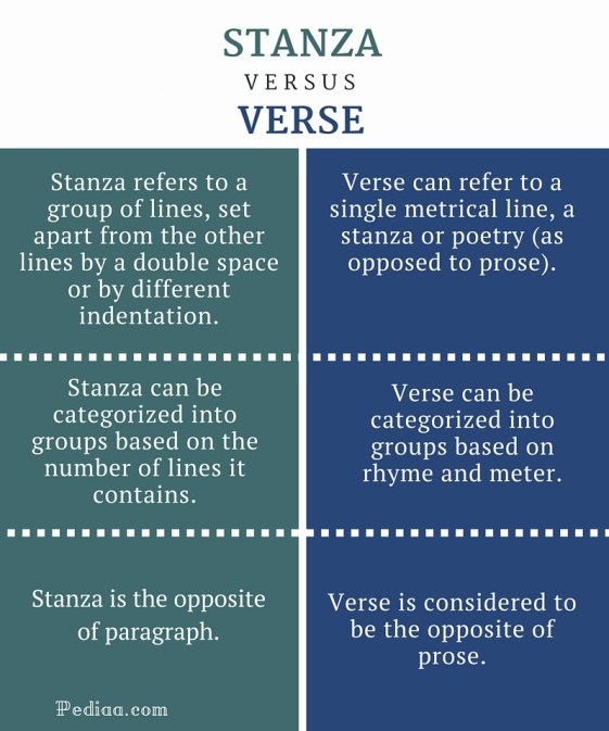 Difference Between Stanza and Verse -infographic