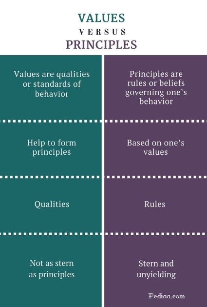 Difference Between Values and Principles- infographic