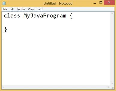 How to write a simple Java Program_Step 2 - Write Class Name